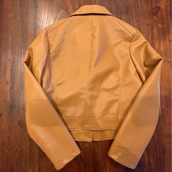 Faux Leather Camel Moto Jacket - Picture 9 of 12